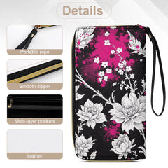 ETC Hot Pink Painted Floral PU Leather Wallet
