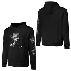 ETC Halloween Rose Black Cotton Hoodie