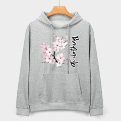 ETC Cherry Blossoms Heather Grey Hoodies