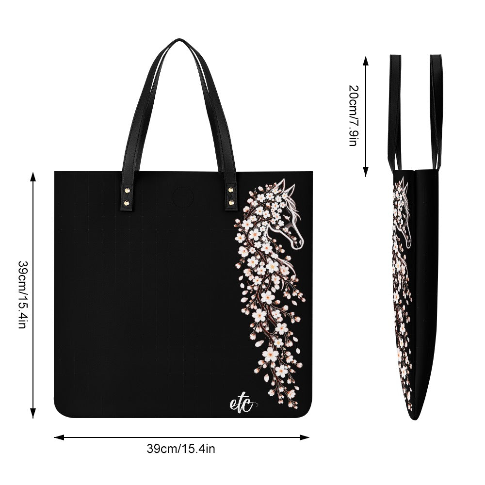 ETC Cherry Blossom Stencil PU Leather Tote