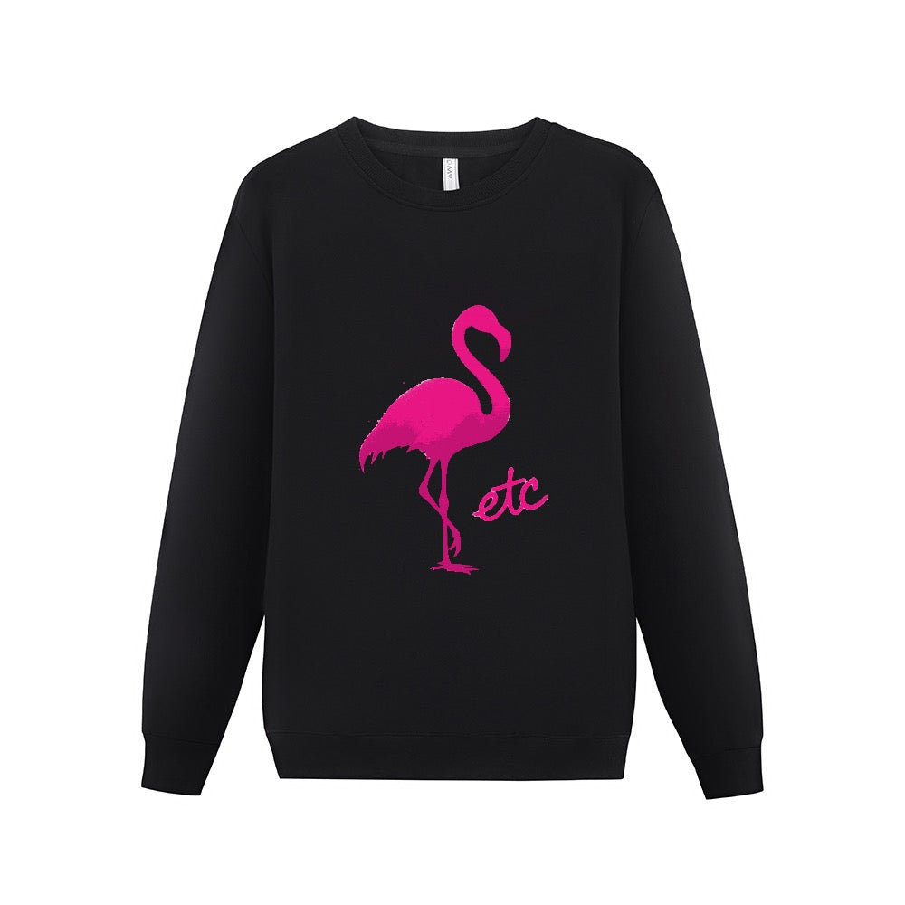 ETC Pink Flamingo Cotton Fleece Crew