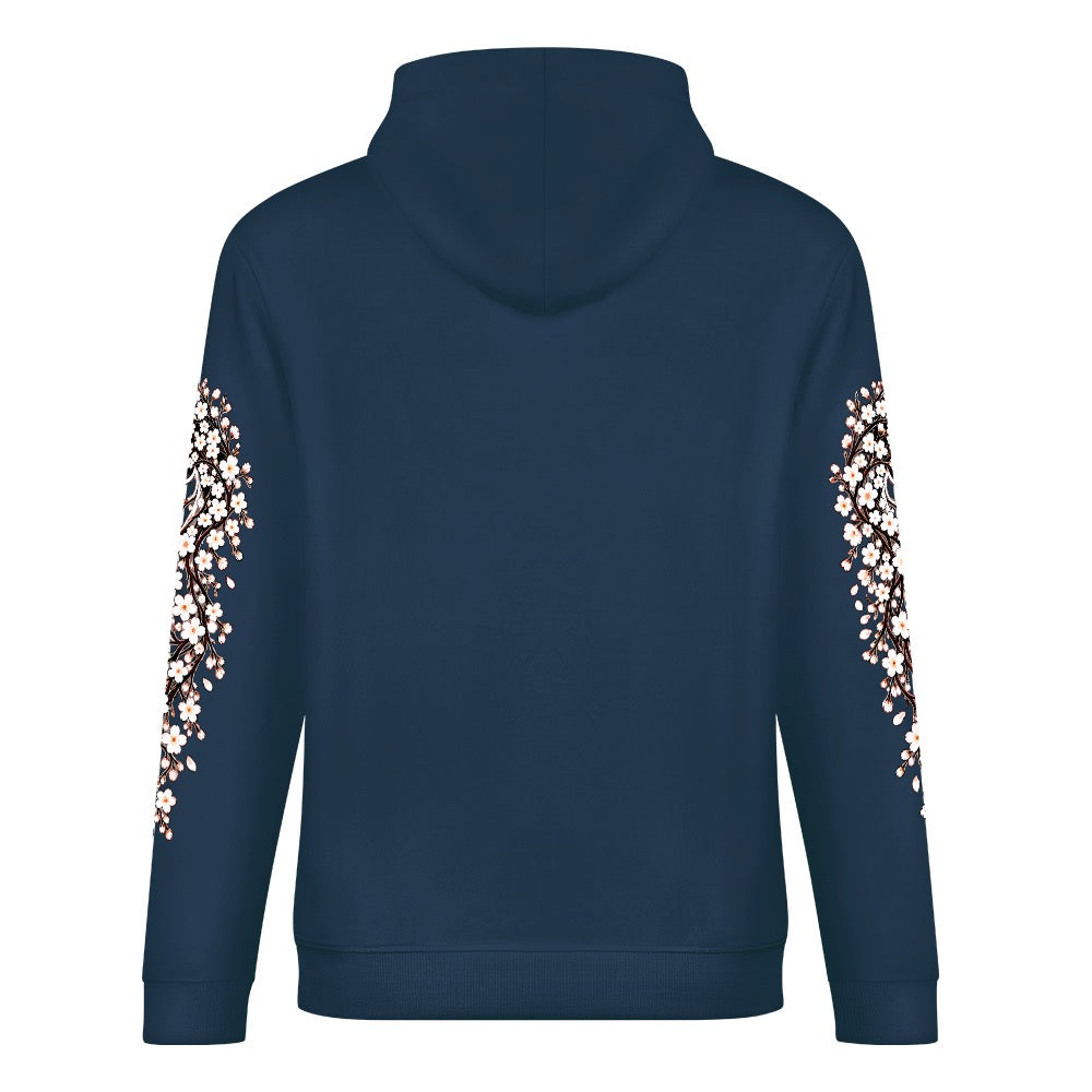 ETC Cherry Blossom Stencil Horse Midnight Blue hoodie