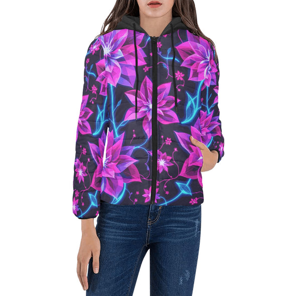 ETC Neon Floral Puffer Jacket