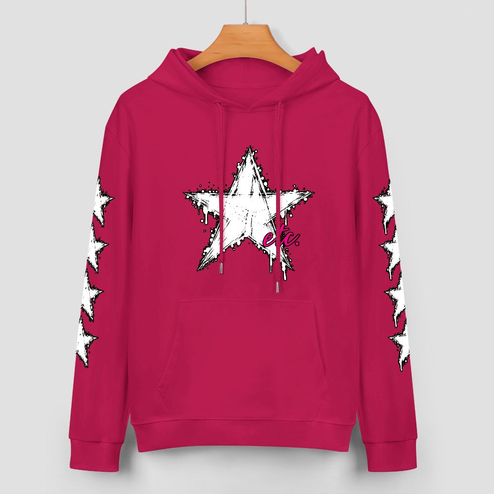 ETC Hot Star Deep Pink Cotton Hoodie