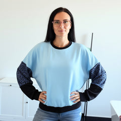 ETC Handmade Blue Leopard Crew – Large ( 14)