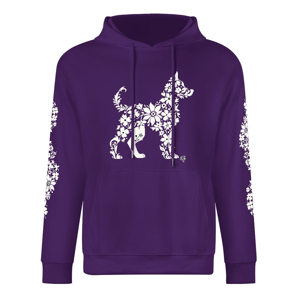 ETC Floral Dog Purple Cotto Hoodie