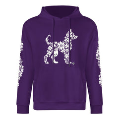 ETC Floral Dog Purple Cotto Hoodie