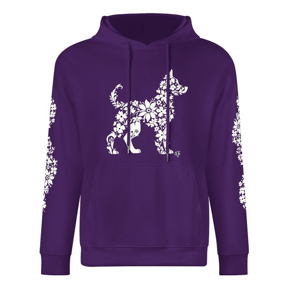 ETC Floral Dog Purple Cotto Hoodie