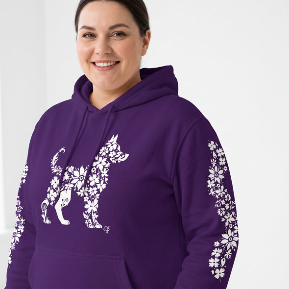ETC Floral Dog Purple Cotto Hoodie