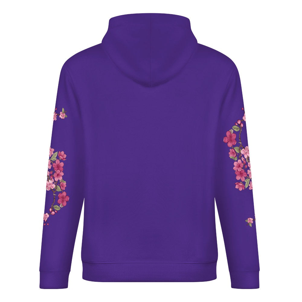 ETC Floral Fantail Purple Cotton hoodie