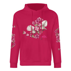 ETC Floral Fantail Deep Pink Cotton Hoodie