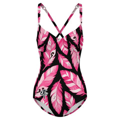 ETC Limited Edition Pink Feathers One piece Swimsuit