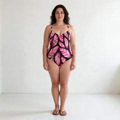 ETC Limited Edition Pink Feathers One piece Swimsuit
