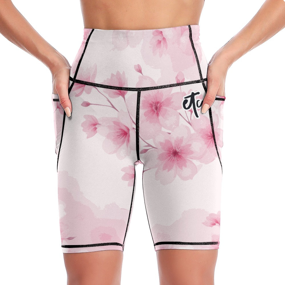 ETC Pink Floral Bloom Short Leggings