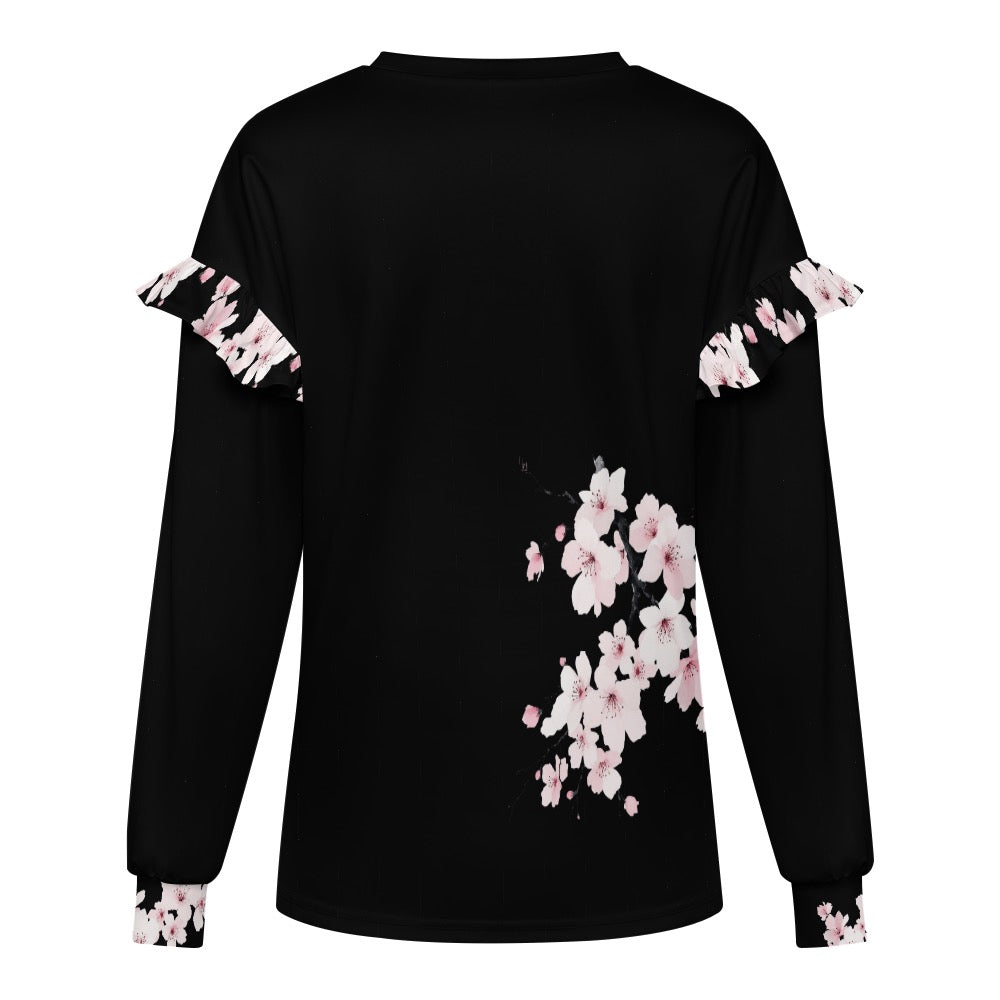 ETC Cherry Blossom Ruffle Crew