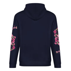 ETC EXCLUSIVE Floral fantail Navy Cotton Hoodie
