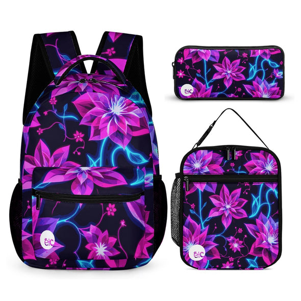 Neon Floral Back Pack Set