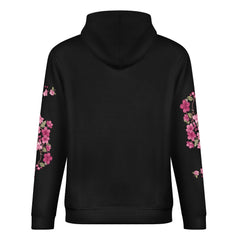 ETC Floral Fantail Black Cotton Hoodie