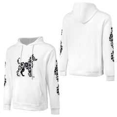 ETC Floral Dog White Cotton Hoodie