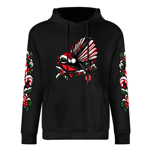 ETC Christmas Fantail Cotton Black Hoodie