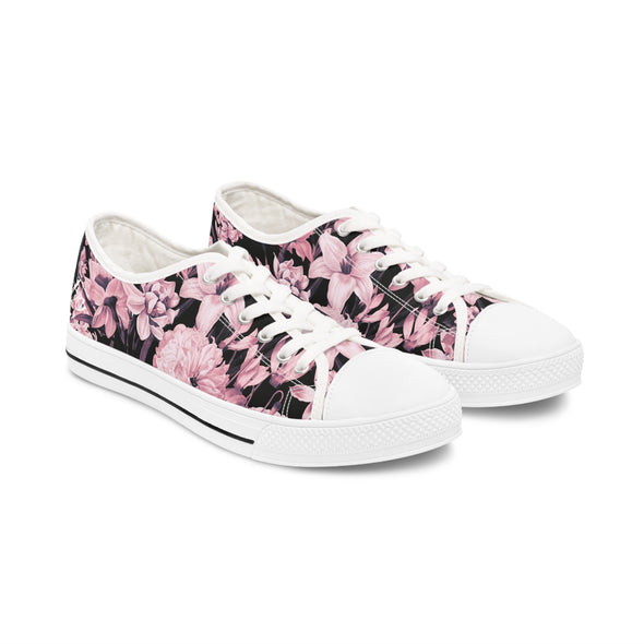 Women's Pink Floral Low Top Sneakers