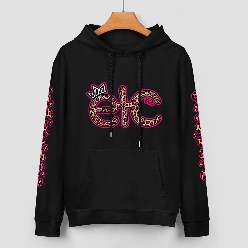 ETC Pink Leopard Cotton Hoodie