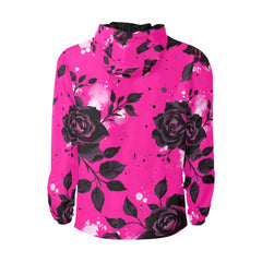 ETC Hot Pink Floral Noir Quilted Windbreaker