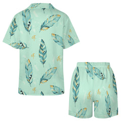 Mint ETC Feathers Silk Pajama Set