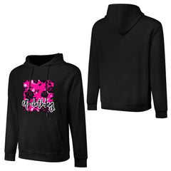 ETC Hot Pink Floral Noir Cotton Hoodie