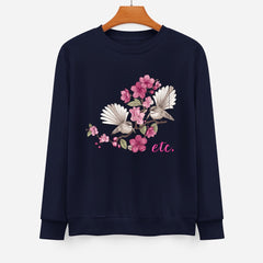 ETC Navy Floral Fantail Cotton Hoodie