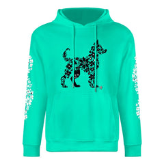 ETC Floral Dog Mint Cotton Hoodie