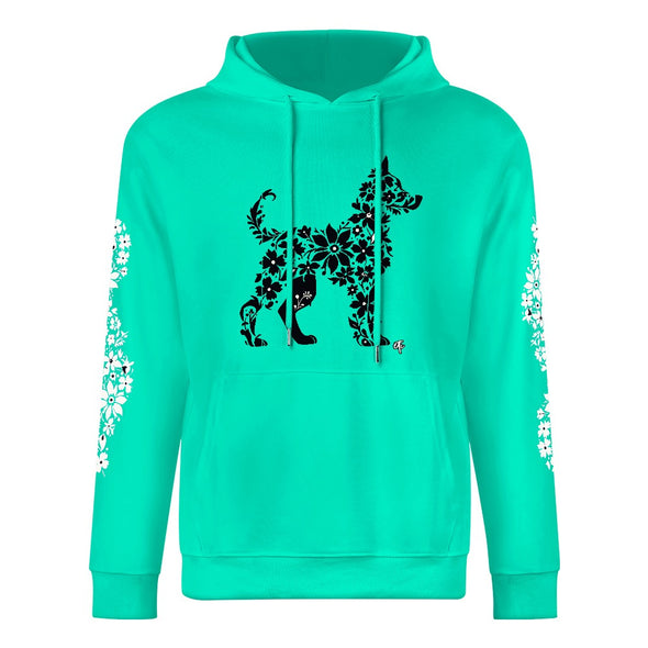 ETC Floral Dog Mint Cotton Hoodie