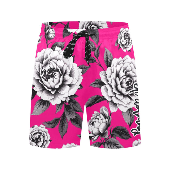 ETC Hot Pink Monochrome Floral Board Shorts