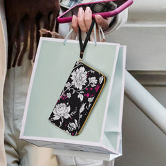 ETC Hot Pink Painted Floral PU Leather Wallet