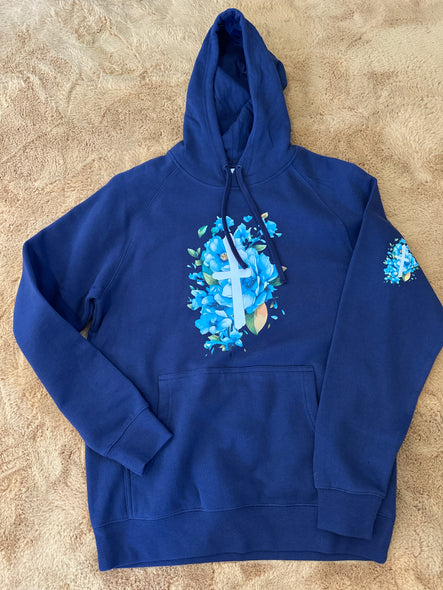 Size M Navy Floral t hoodie