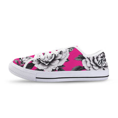 ETC Hot Pink Monochrome Floral Sneakers