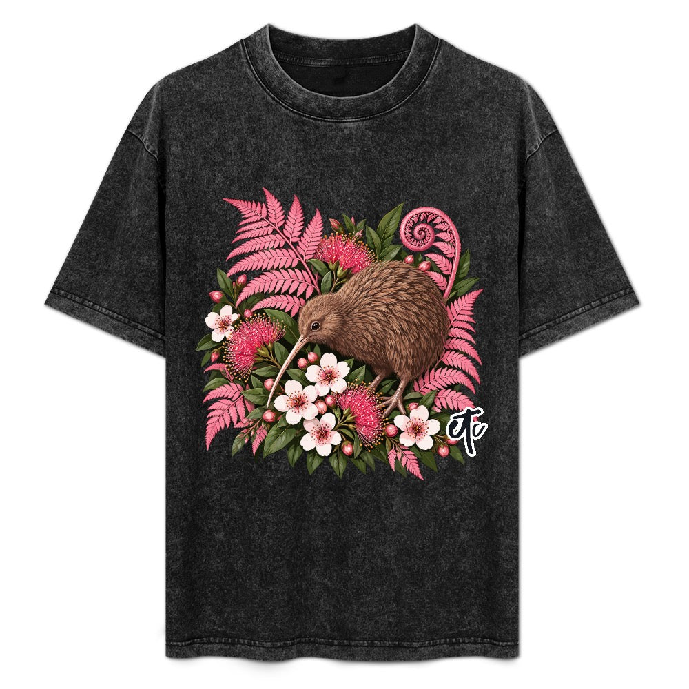 ETC Pink Fern Kiwi Cotton Vintage Tee