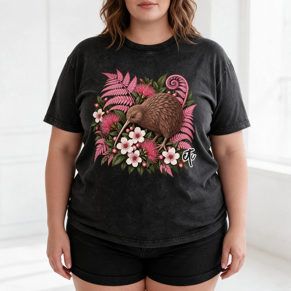 ETC Pink Fern Kiwi Cotton Vintage Tee