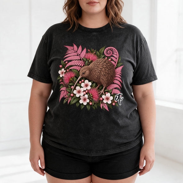 ETC Pink Fern Kiwi Cotton Vintage Tee