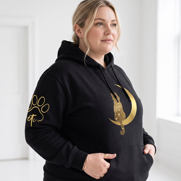 ETC Galaxy Cat Cotton Black Hoodie