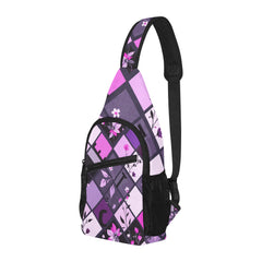 ETC Purple Squares Cross Body Bag