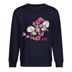 ETC Navy Floral Fantail Cotton Hoodie