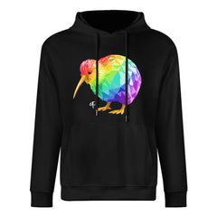 ETC Rainbow Kiwi Cotton Black Hoodie