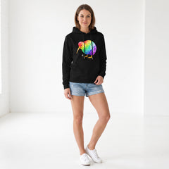 ETC Rainbow Kiwi Cotton Black Hoodie