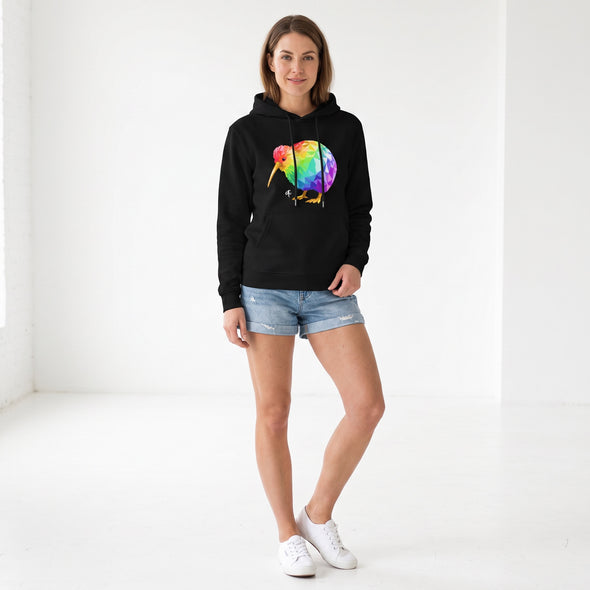 ETC Rainbow Kiwi Cotton Black Hoodie
