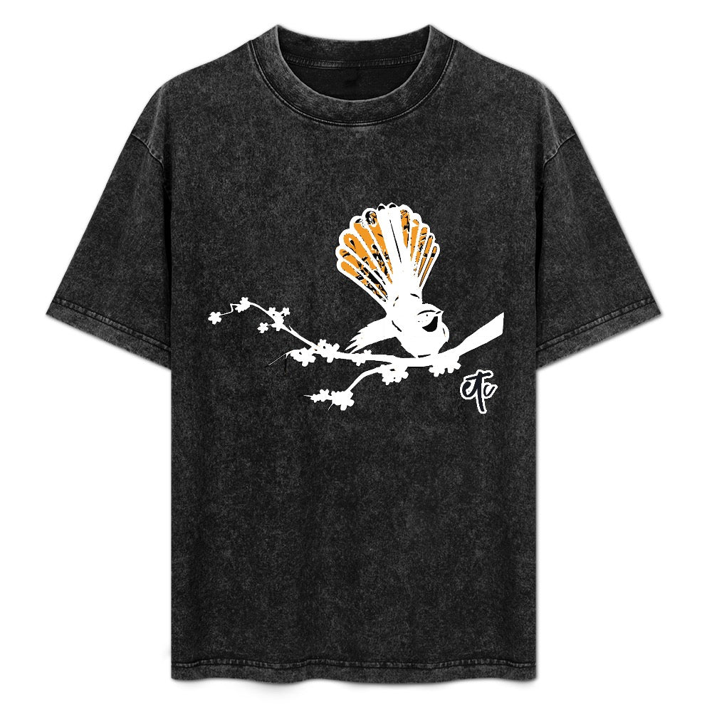 ETC Mustard Floral Fantail Vintage Wash Tee