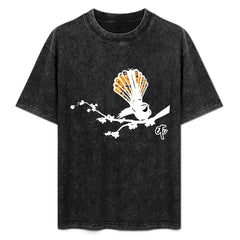 ETC Mustard Floral Fantail Vintage Wash Tee