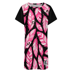 ETC Limited Edition Pink Feather Tee Dress