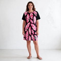 ETC Limited Edition Pink Feather Tee Dress