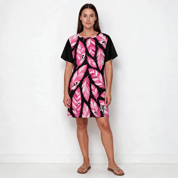 ETC Limited Edition Pink Feather Tee Dress